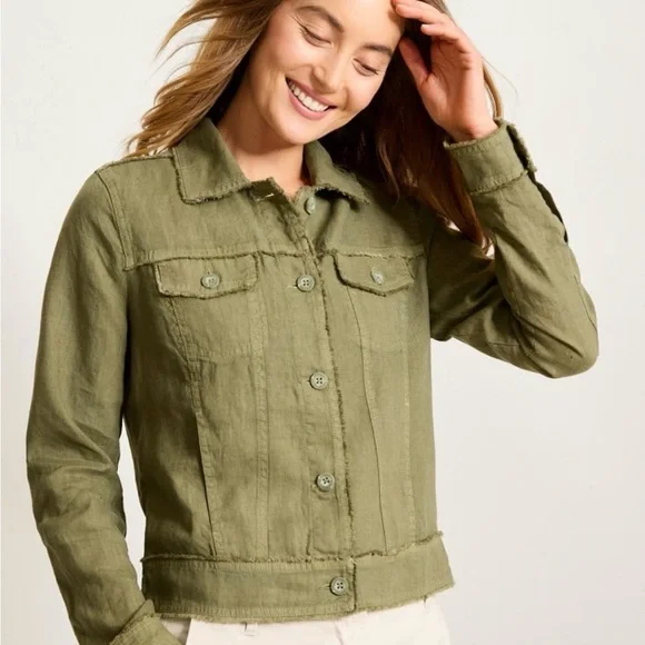 Tommy Bahama NWOT Two Palms raw edge 100% linen jacket - Picture 3 of 14